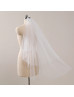 Ivory Beaded Edge Tulle Wedding Veil Two-tier Fingertip Veil